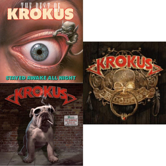 Krokus - Stayed Awake All Night (180G/Translucent Green & White Marbled LP Vinyl) & Dirty Dynamite (2LP/180G) & Hoodoo (180G)