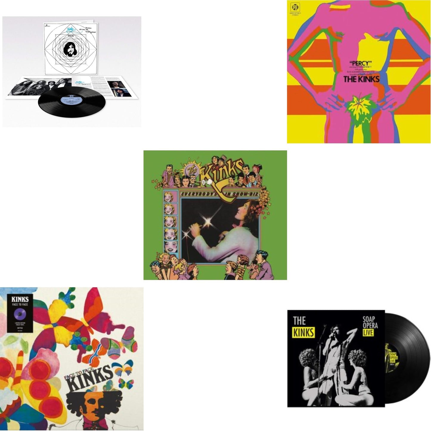 Kinks - Lola Versus Powerman & The Moneygoround: Pt. 1 (180G/Remastered/Booklet) & Face To Face & Everybody's In Show-Biz (2022 Standalone/2LP) & Percy & Soap Opera Live (140G)