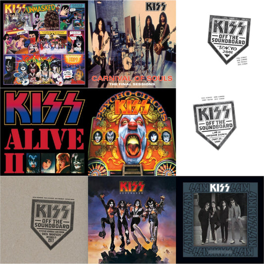 Kiss - Kiss Off The Soundboard: Tokyo 2001 (3LP) & Kiss Off The Soundboard: Live In Virginia Beach (3LP) & Kiss Off The Soundboard: Live In Des Moines (2LP) & Destroyer & Psycho Circus & Unmasked & Dressed To Kill & Carnival Of Souls & Alive Ii