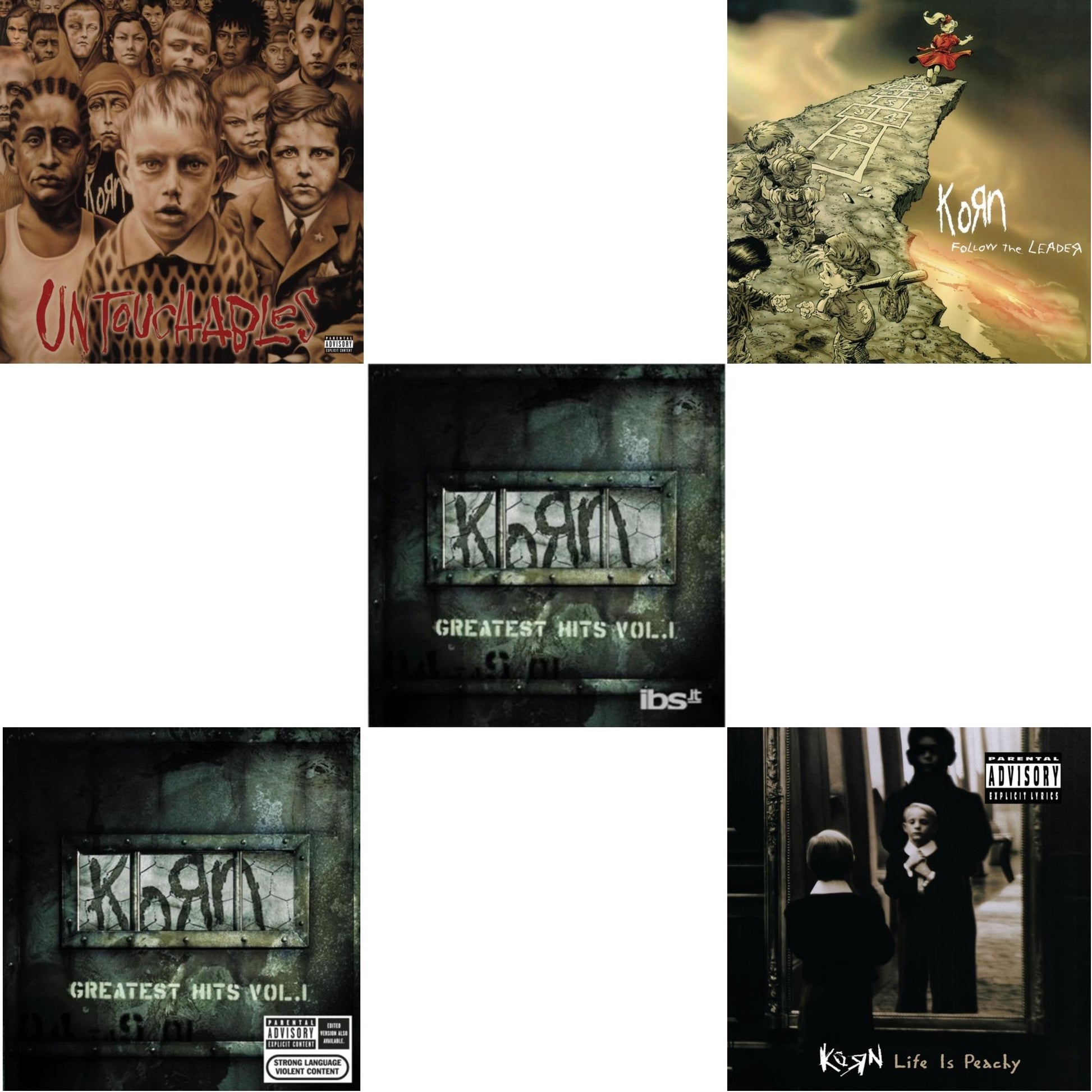 Korn - Greatest Hits Vol.1 & Greatest Hits Vol.1 & Life Is Peachy & Untouchables & Follow The Leader - CD Bundle