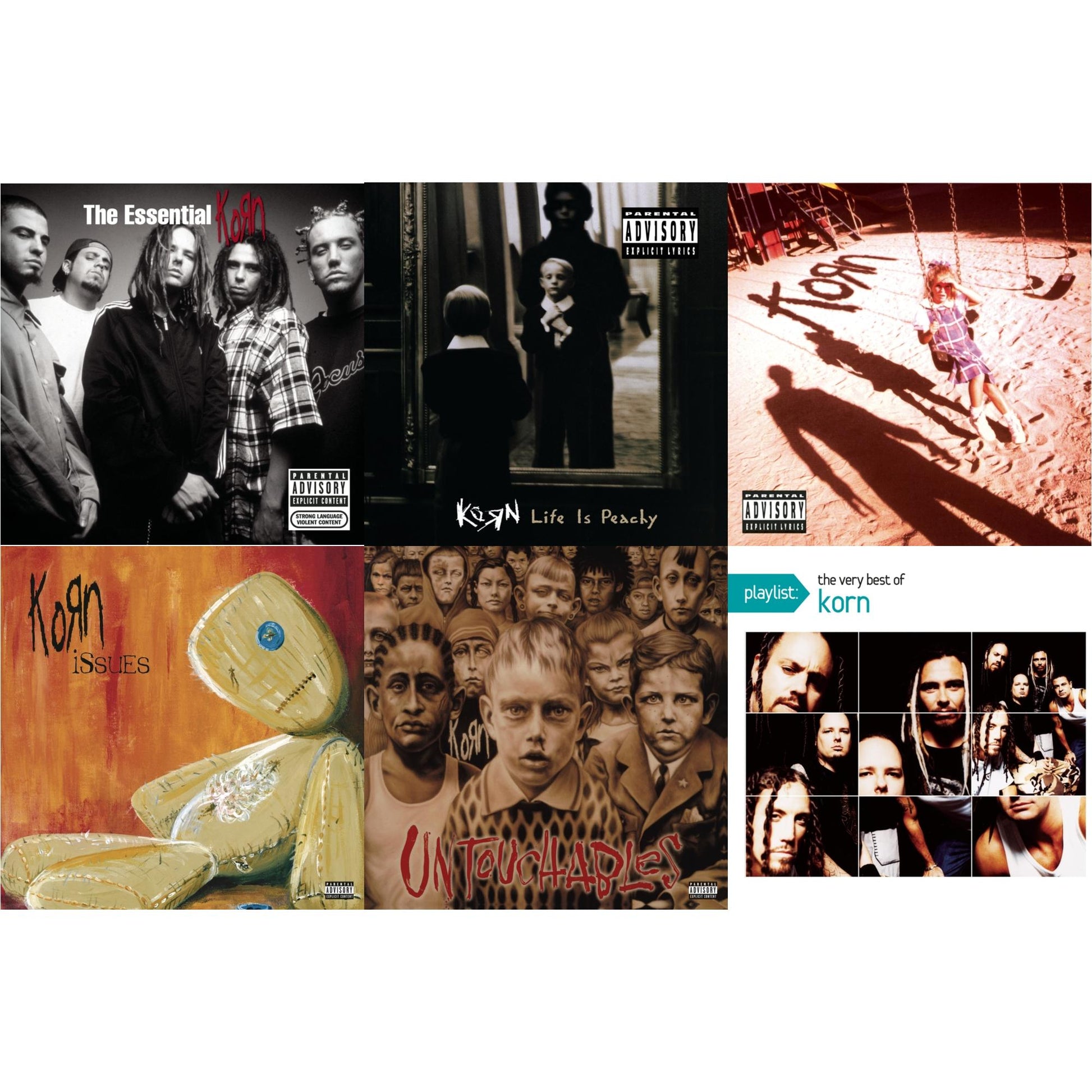 Korn - Essential Korn & Life Is Peachy & Korn (Explicit) & Issues (Explicit) & Untouchables & Playlist: Very Best Of Korn - CD Bundle