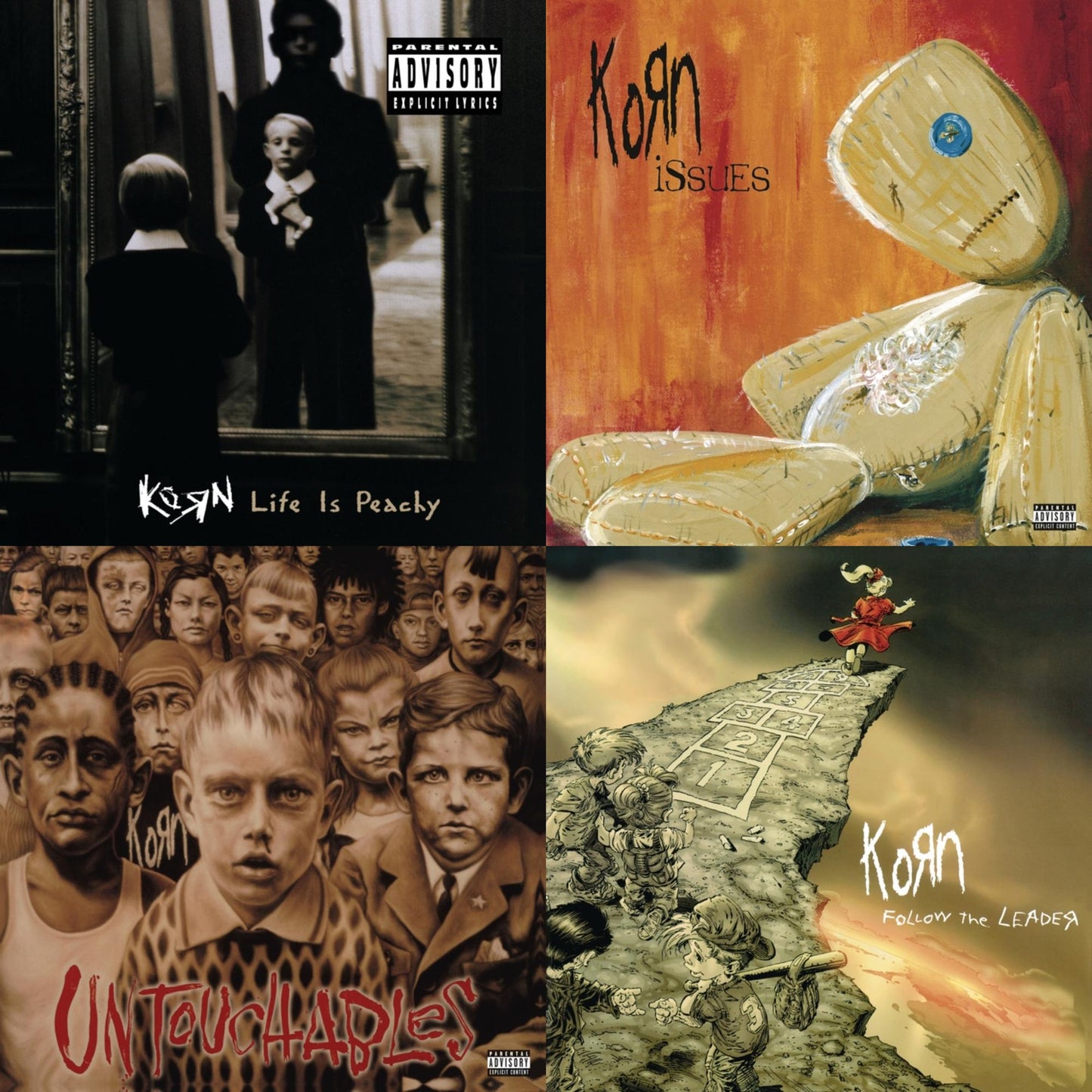 Korn - Life Is Peachy & Issues (Explicit) & Untouchables & Follow The Leader - CD Bundle