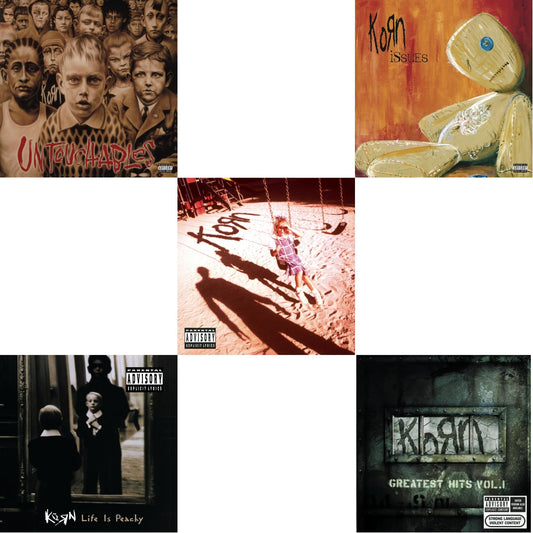 Korn - Greatest Hits Vol.1 & Life Is Peachy & Korn (Explicit) & Issues (Explicit) & Untouchables - CD Bundle