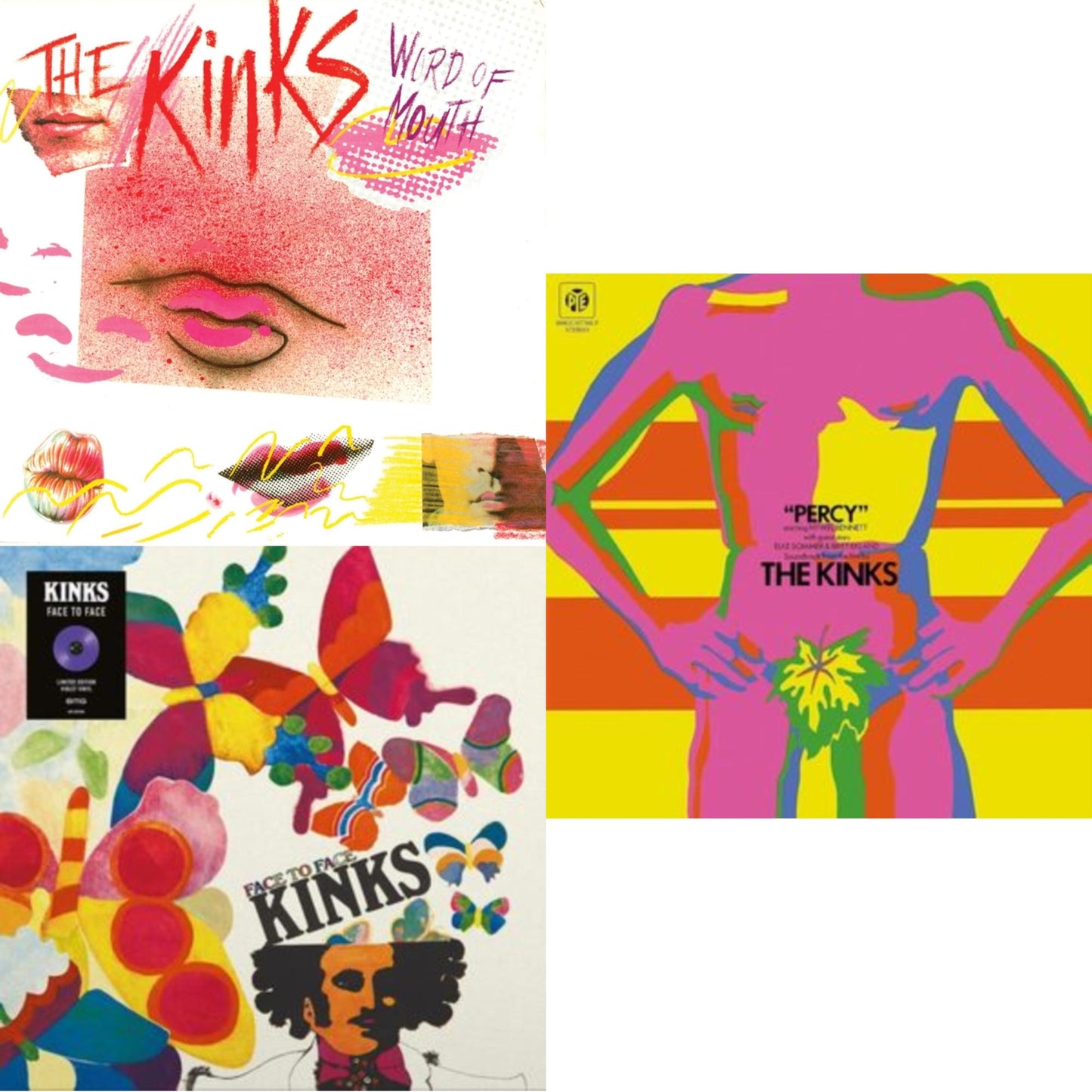Kinks - Face To Face & Percy & Word Of Mouth (180G/Red LP Vinyl/Limited Edition/Gatefold Cover & Poster)