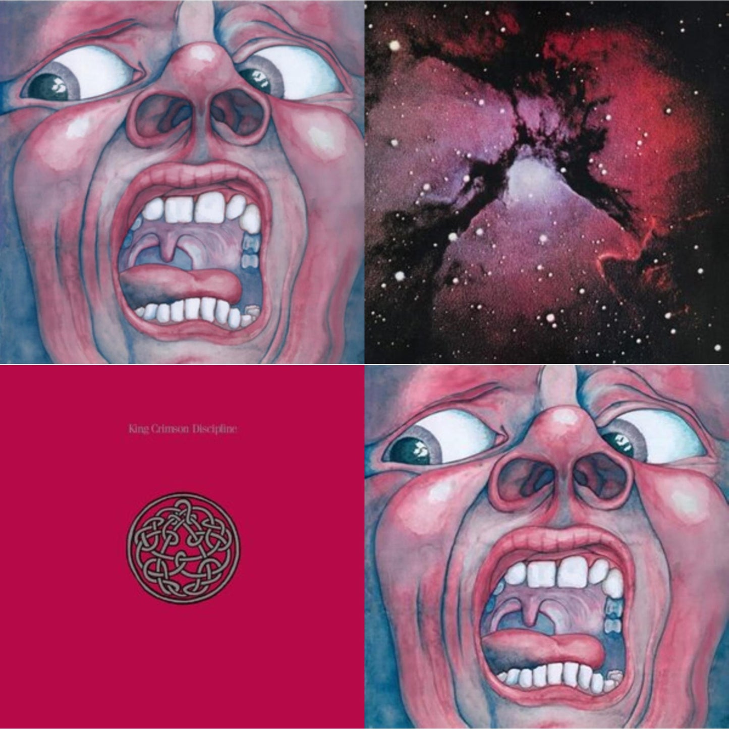 King Crimson - In The Court Of The Crimson King (200G) & Islands (200G/Remix/Ltd) & Discipline (200G) & In The Court Of Crimson (200G/Remix/Ltd) - LP Vinyl Bundle