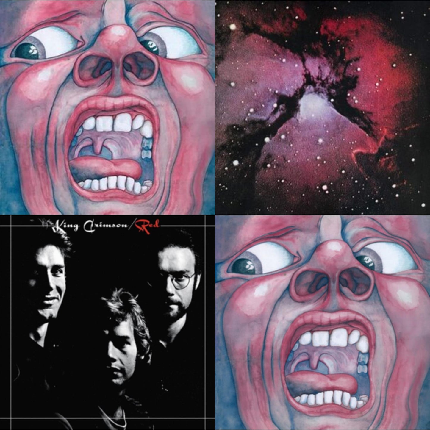 King Crimson - In The Court Of Crimson (200G/Remix/Ltd) & Islands (200G/Remix/Ltd) & Red (200G) & In The Court Of The Crimson King (200G) - LP Vinyl Bundle