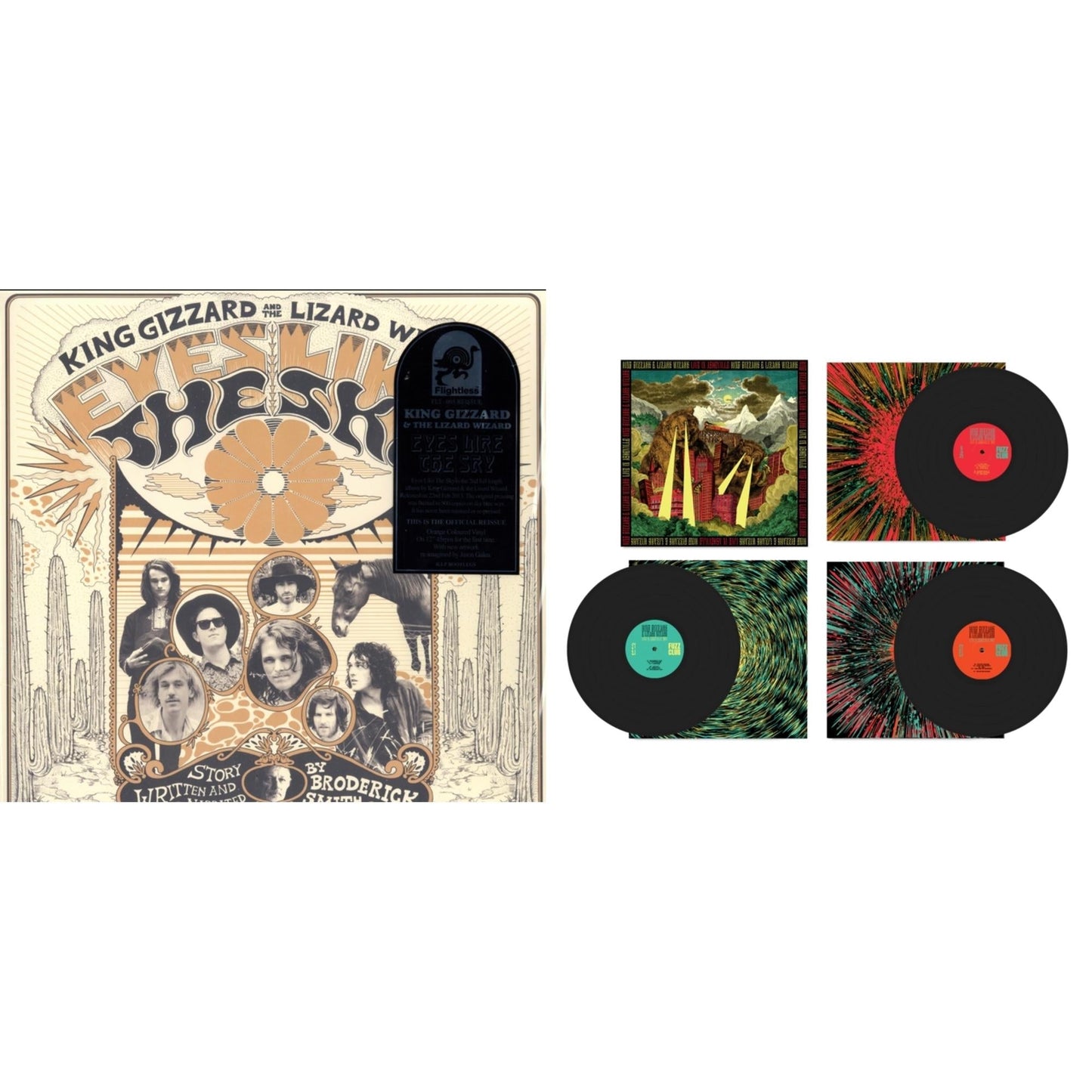 King Gizzard & The Lizard Wizard - Live In Adelaide '19 (Fuzz Club Official Bootleg) & Eyes Likes The Sky (Peach LP Vinyl)