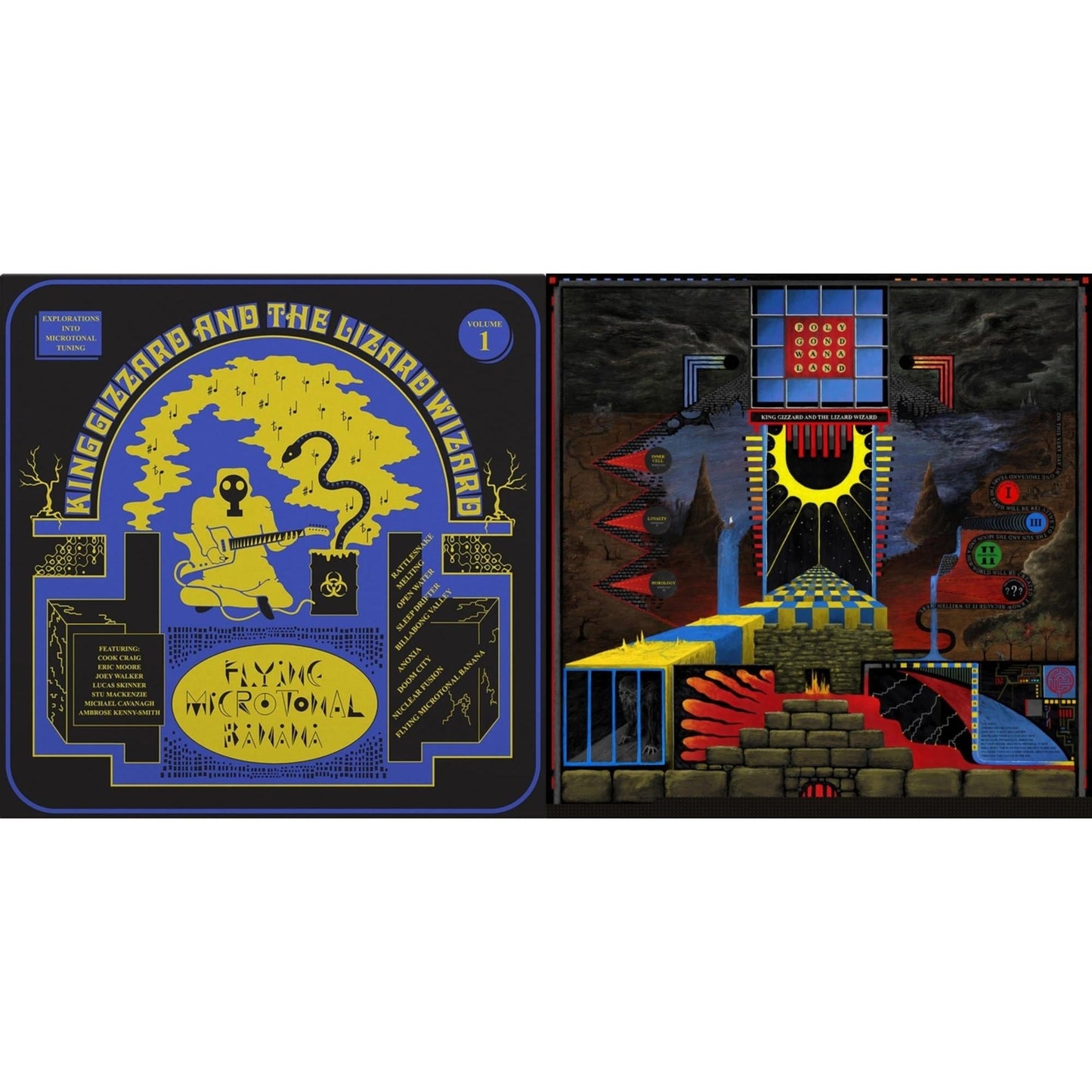 King Gizzard & The Lizard Wizard - Polygondwanaland & Flying Microtonal Banana (Randomly Colored Recycled LP Vinyl)