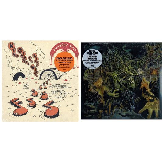 King Gizzard & The Lizard Wizard - Murder Of The Universe (Transparent Green W/Mustard Yelow Splatter LP Vinyl) & Gumboot Soup