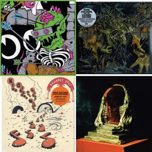 King Gizzard & The Lizard Wizard - Live In Brussels '19 (140G/3LP) & Murder Of The Universe (Transparent Green W/Mustard Yelow Splatter LP Vinyl) & Gumboot Soup & Infest The Rats' Nest (Red/Black LP Vinyl)
