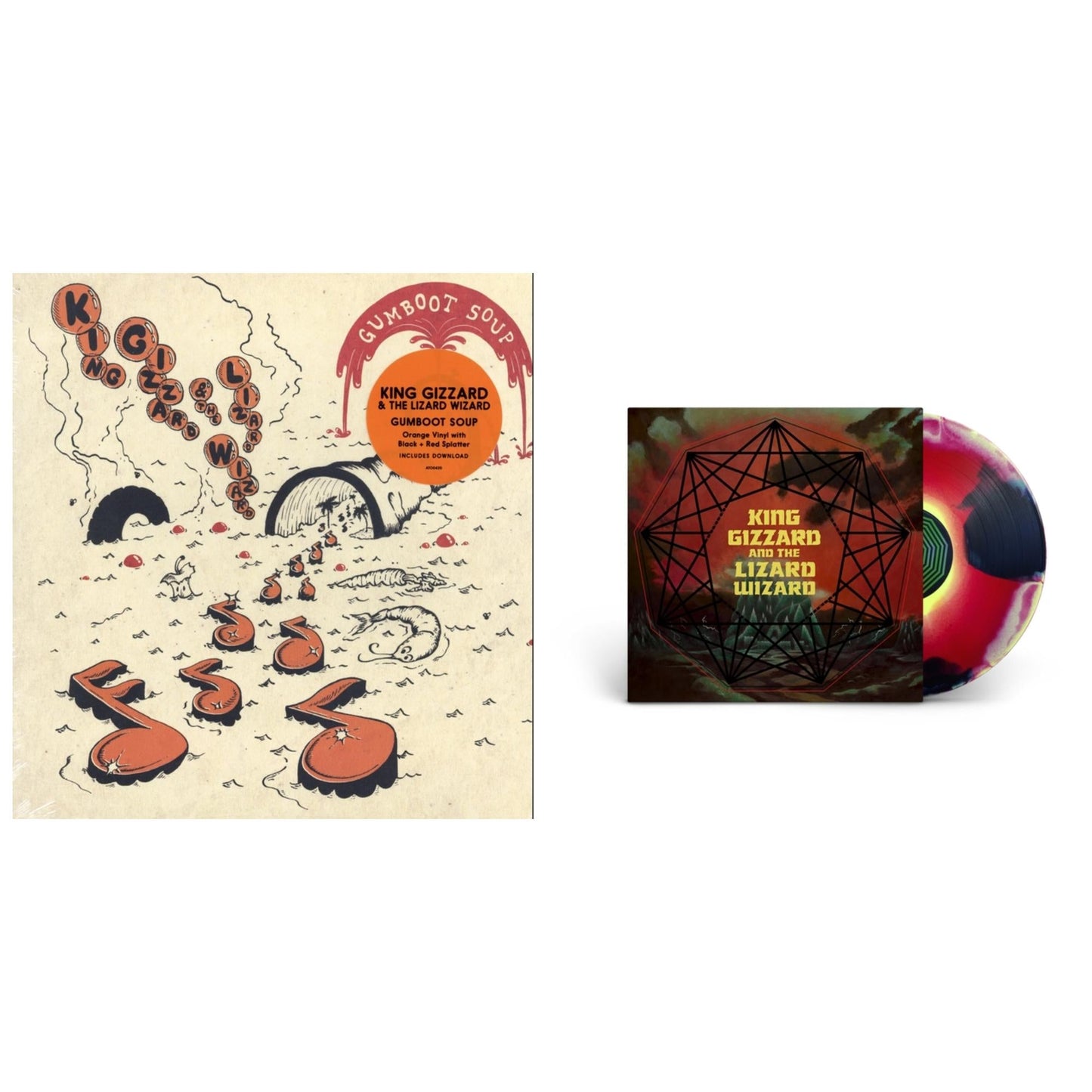 King Gizzard & The Lizard Wizard - Gumboot Soup & Nonagon Infinity (Yellow/Red/Black LP Vinyl)