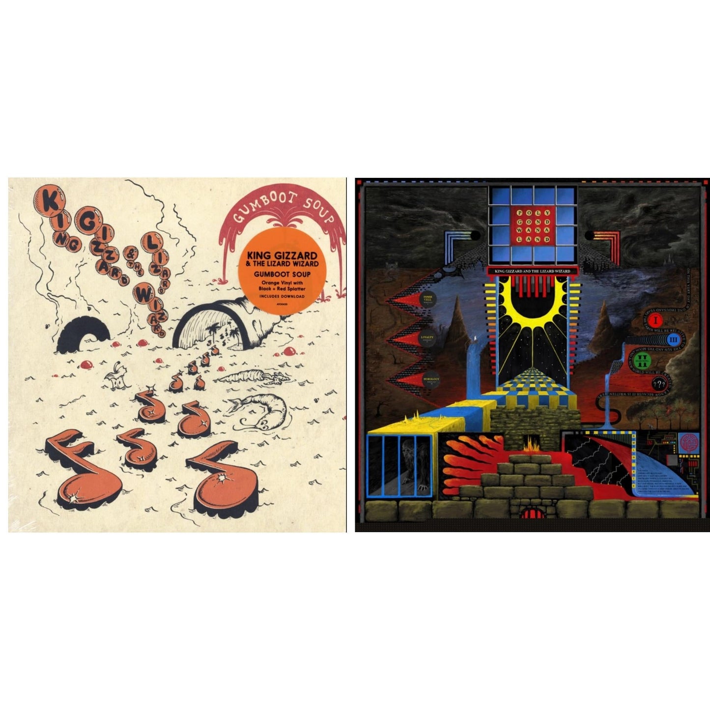 King Gizzard & The Lizard Wizard - Polygondwanaland & Gumboot Soup - LP Vinyl Bundle