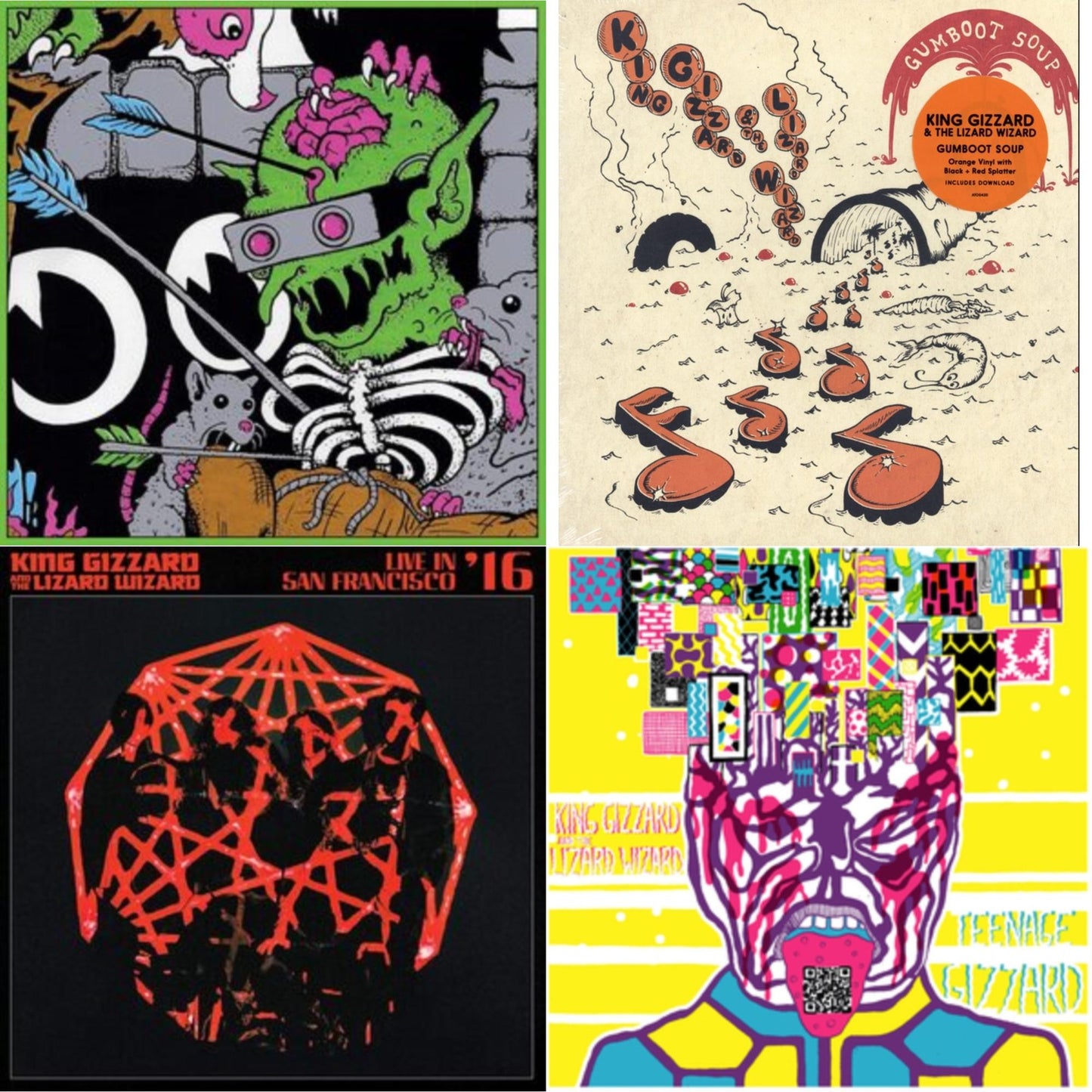 King Gizzard & The Lizard Wizard - Teenage Gizzard (Fuzz Club Official Bootleg) (Deluxe Edition) & Live In Brussels '19 (140G/3LP) & Gumboot Soup & Live In San Francisco '16 (Deluxe/2LP/Fog/Sunburst Vinyl)