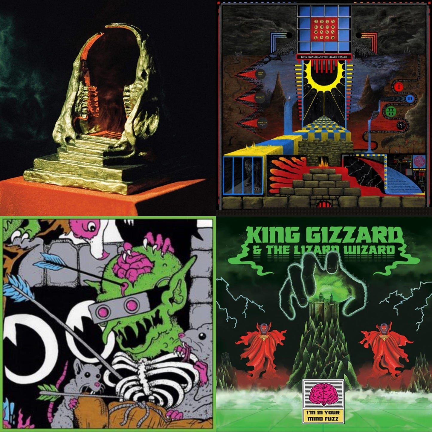 King Gizzard & The Lizard Wizard - I'm In Your Mind Fuzz & Live In Brussels '19 (140G/3LP) & Polygondwanaland & Infest The Rats' Nest (Red/Black LP Vinyl)