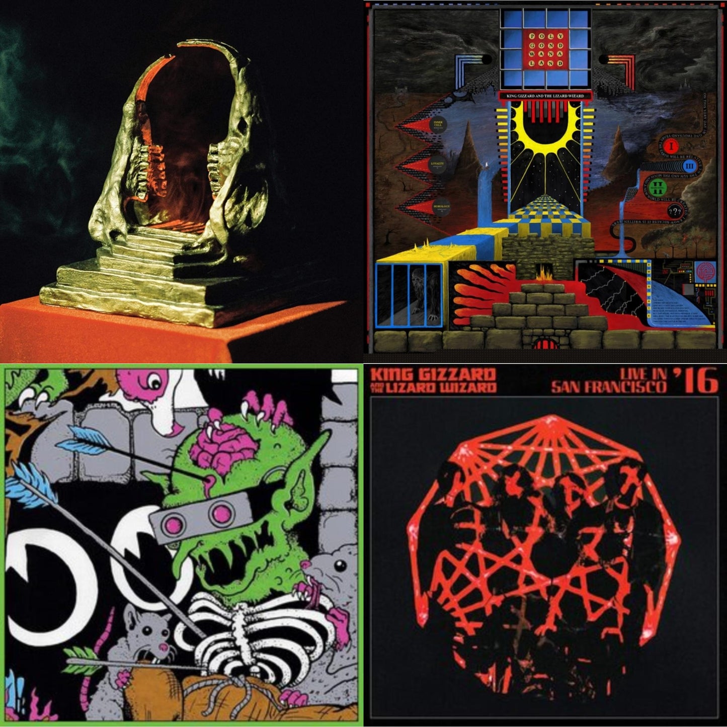 King Gizzard & The Lizard Wizard - Live In Brussels '19 (140G/3LP) & Polygondwanaland & Infest The Rats' Nest (Red/Black LP Vinyl) & Live In San Francisco '16 (Deluxe/2LP/Fog/Sunburst Vinyl)