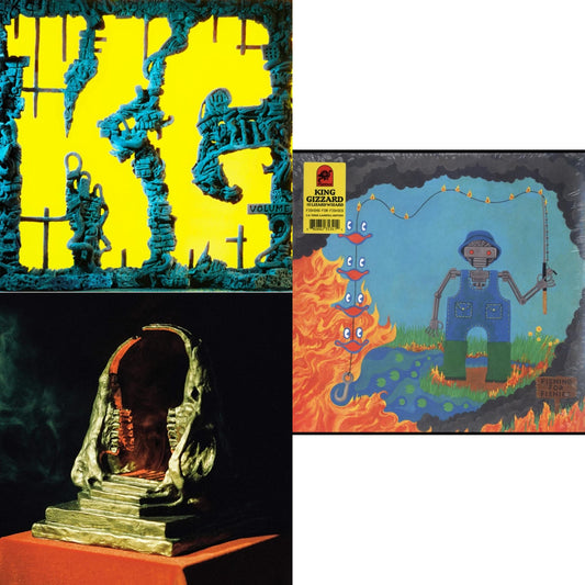 King Gizzard & The Lizard Wizard - K.G. (X) & Infest The Rats' Nest (Red/Black LP Vinyl) & Fishing For Fishies (Green LP Vinyl)