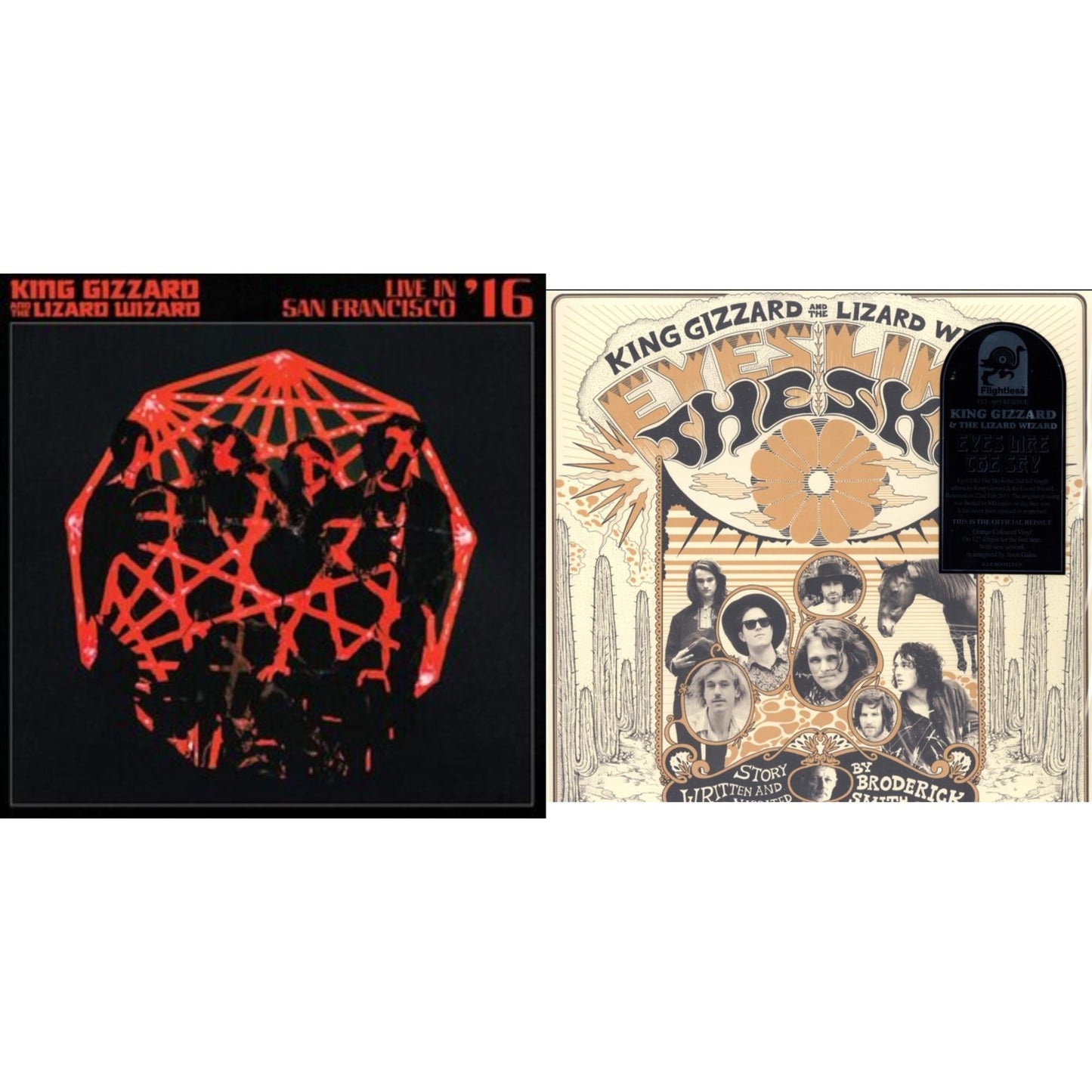 King Gizzard & The Lizard Wizard - Eyes Likes The Sky (Peach LP Vinyl) & Live In San Francisco '16 (Deluxe/2LP/Fog/Sunburst Vinyl)