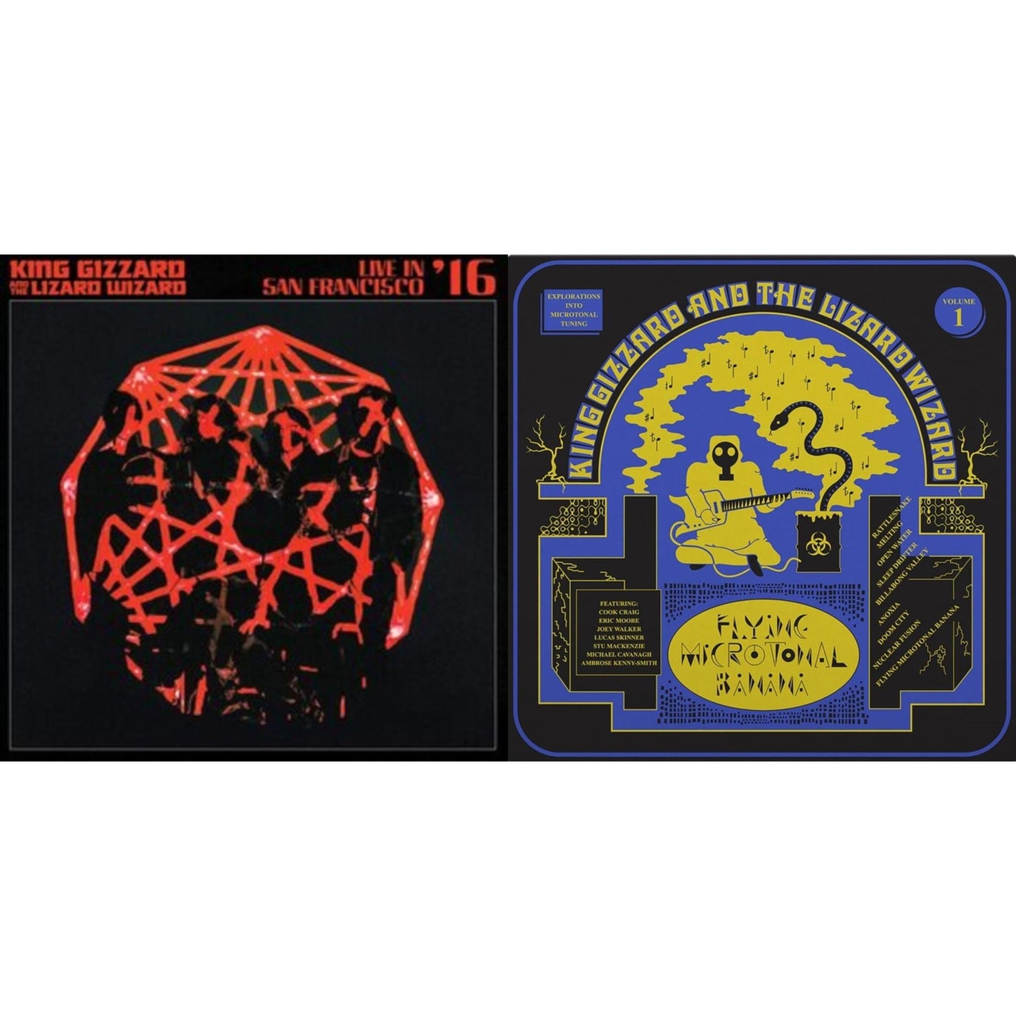 King Gizzard & The Lizard Wizard - Live In San Francisco '16 (Deluxe/2LP/Fog/Sunburst Vinyl) & Flying Microtonal Banana (Randomly Colored Recycled LP Vinyl)