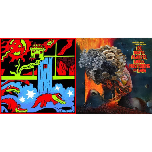 King Gizzard & The Lizard Wizard - Ice, Death, Planets, Lungs, Mushrooms & Lava (2LP/Recycled Black Wax Vinyl) & Live In Paris '19 (3LP/140G)