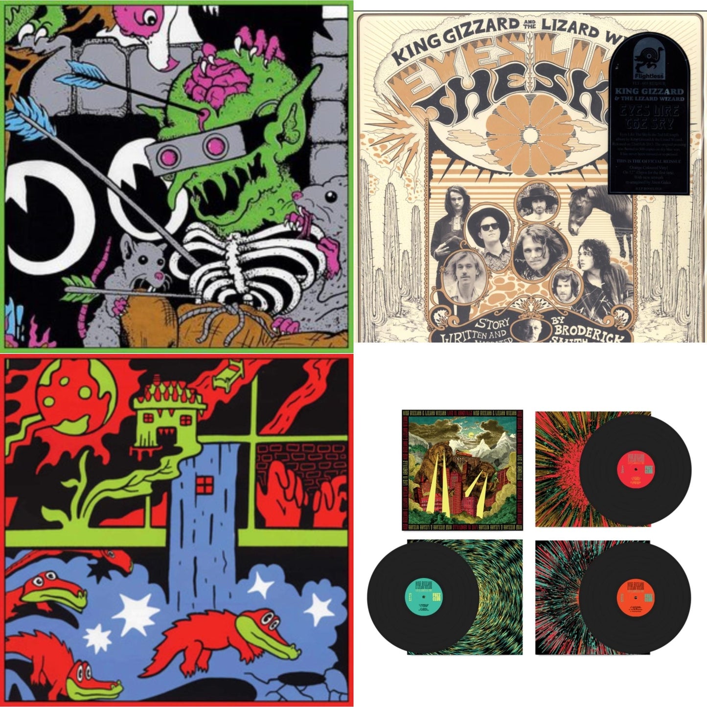 King Gizzard & The Lizard Wizard - Live In Paris '19 (Fuzz Club Official Bootleg) & Live In Adelaide '19 (Fuzz Club Official Bootleg) & Live In Brussels '19 (140G/3LP) & Eyes Likes The Sky (Peach LP Vinyl)