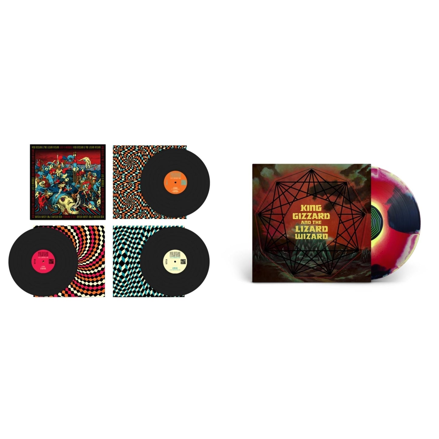 King Gizzard & The Lizard Wizard - Live In Brussels '19 (Fuzz Club Official Bootleg) & Nonagon Infinity (Yellow/Red/Black LP Vinyl)