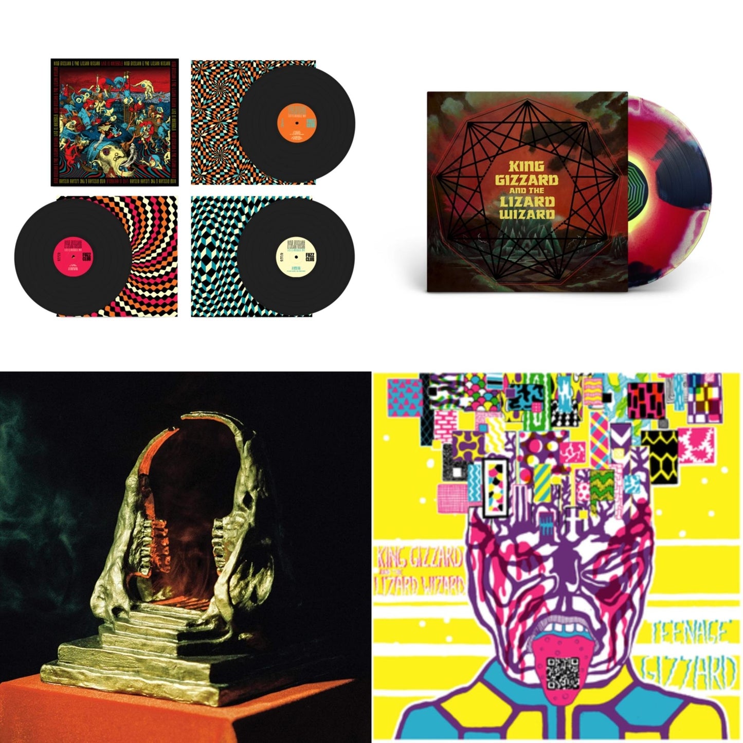 King Gizzard & The Lizard Wizard - Live In Brussels '19 (Fuzz Club Official Bootleg) & Nonagon Infinity (Yellow/Red/Black LP Vinyl) & Infest The Rats' Nest (Red/Black LP Vinyl) & Teenage Gizzard (Fuzz Club Official Bootleg) (Deluxe Edition)