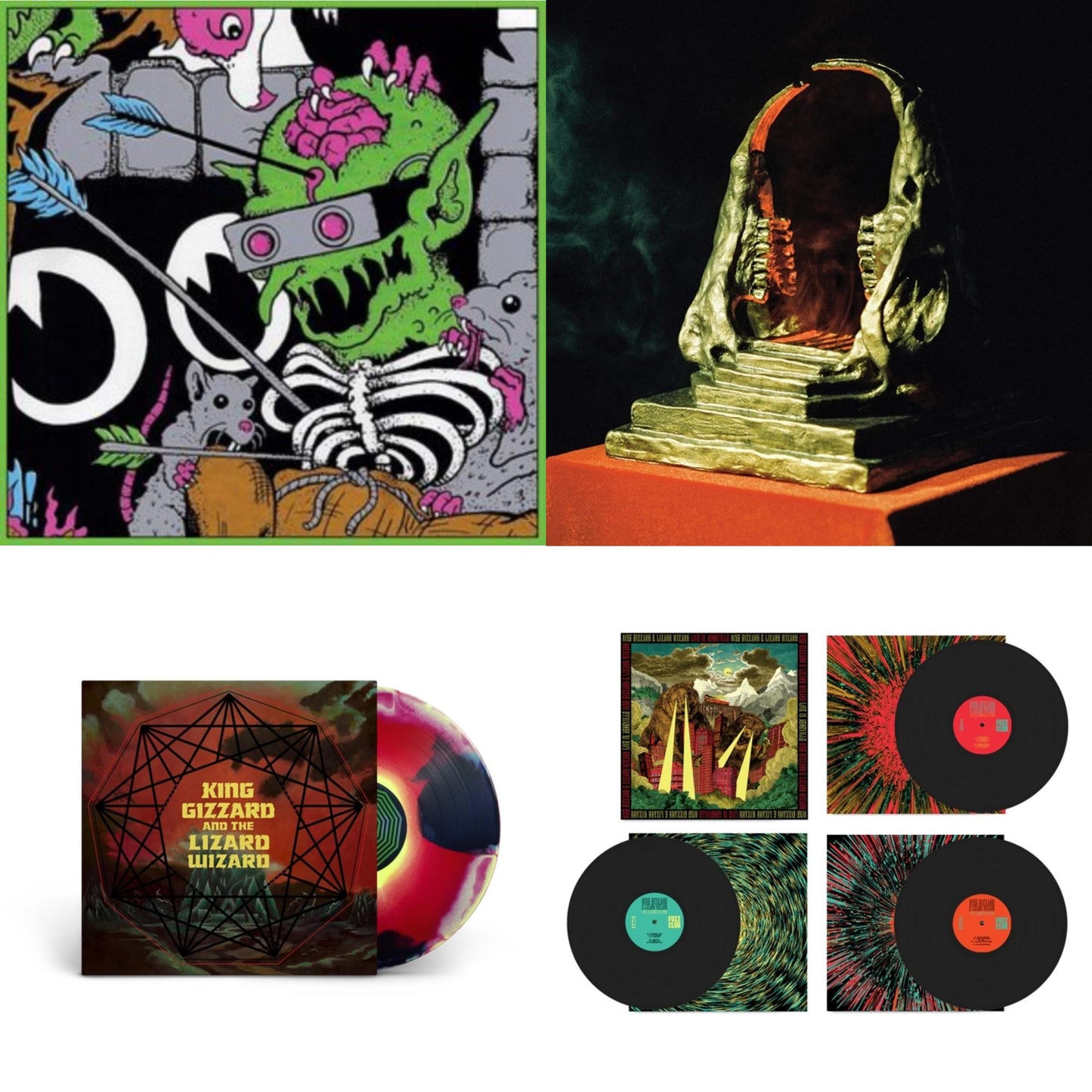 King Gizzard & The Lizard Wizard - Live In Brussels '19 (140G/3LP) & Infest The Rats' Nest (Red/Black LP Vinyl) & Nonagon Infinity (Yellow/Red/Black LP Vinyl) & Live In Adelaide '19 (Fuzz Club Official Bootleg)