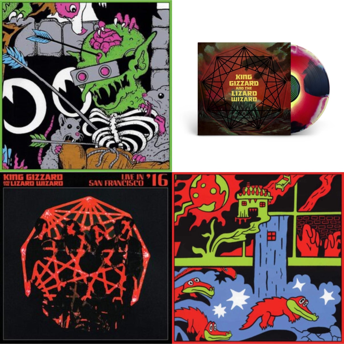 King Gizzard & The Lizard Wizard - Live In Brussels '19 (140G/3LP) & Nonagon Infinity (Yellow/Red/Black LP Vinyl) & Live In San Francisco '16 (Deluxe/2LP/Fog/Sunburst Vinyl) & Live In Paris '19 (Fuzz Club Official Bootleg)