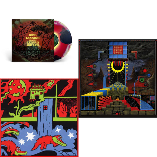 King Gizzard & The Lizard Wizard - Nonagon Infinity (Yellow/Red/Black LP Vinyl) & Live In Paris '19 (Fuzz Club Official Bootleg) & Polygondwanaland