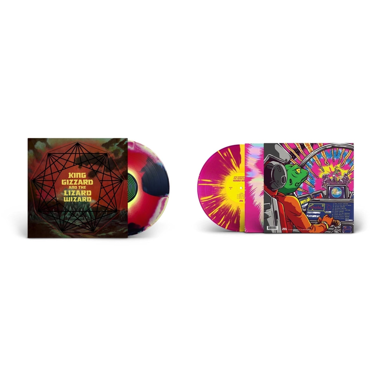 King Gizzard & The Lizard Wizard - Nonagon Infinity (Yellow/Red/Black LP Vinyl) & Teenage Gizzard (Magenta & Yellow Splatter LP Vinyl)
