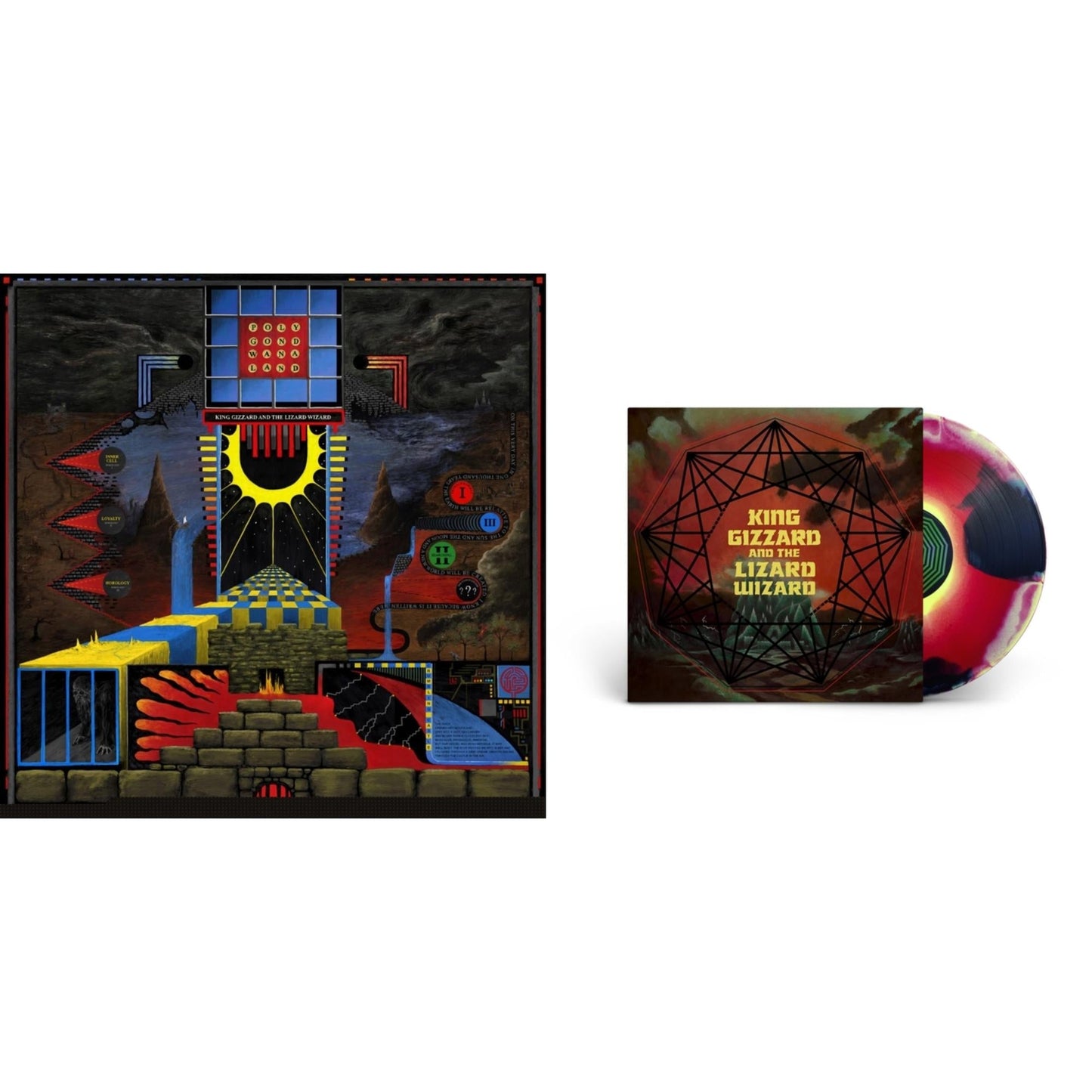King Gizzard & The Lizard Wizard - Polygondwanaland & Nonagon Infinity (Yellow/Red/Black LP Vinyl)