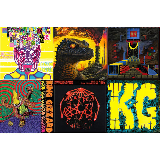 King Gizzard & The Lizard Wizard - Teenage Gizzard (Fuzz Club Official Bootleg) (Deluxe Edition) & Petrodragonic Apocalypse; Or Dawn Of Eternal Night: An Annihilation.. (Recycled Black Wax Vinyl/2LP) & Polygondwanaland & Willoughby's Beach (Tangerine