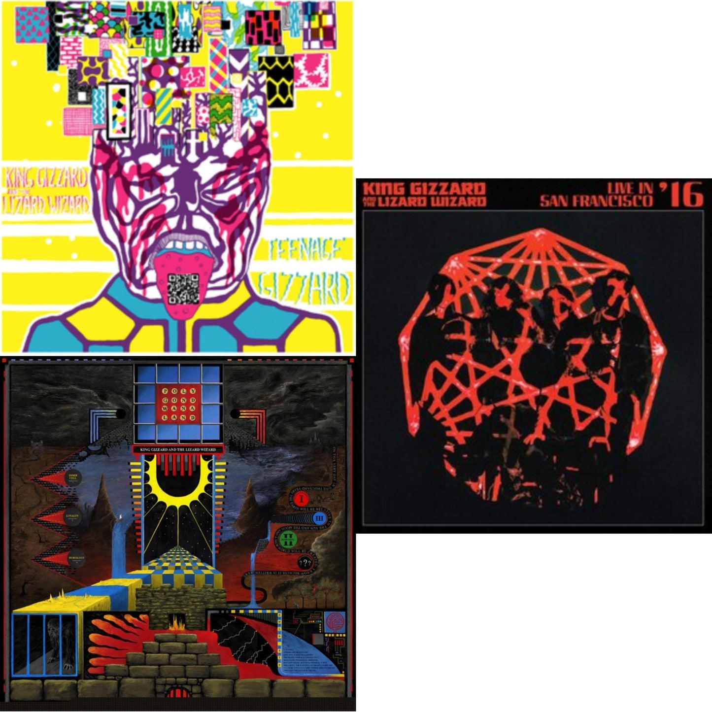 King Gizzard & The Lizard Wizard - Teenage Gizzard (Fuzz Club Official Bootleg) (Deluxe Edition) & Polygondwanaland & Live In San Francisco '16 (Deluxe/2LP/Fog/Sunburst Vinyl)