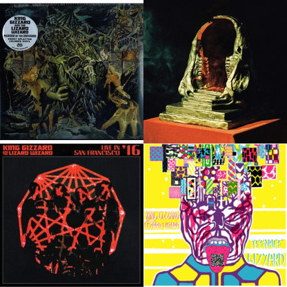 King Gizzard & The Lizard Wizard - Teenage Gizzard (Fuzz Club Official Bootleg) (Deluxe Edition) & Murder Of The Universe (Transparent Green W/Mustard Yelow Splatter LP Vinyl) & Infest The Rats' Nest (Red/Black LP Vinyl) & Live In San Francisco '16