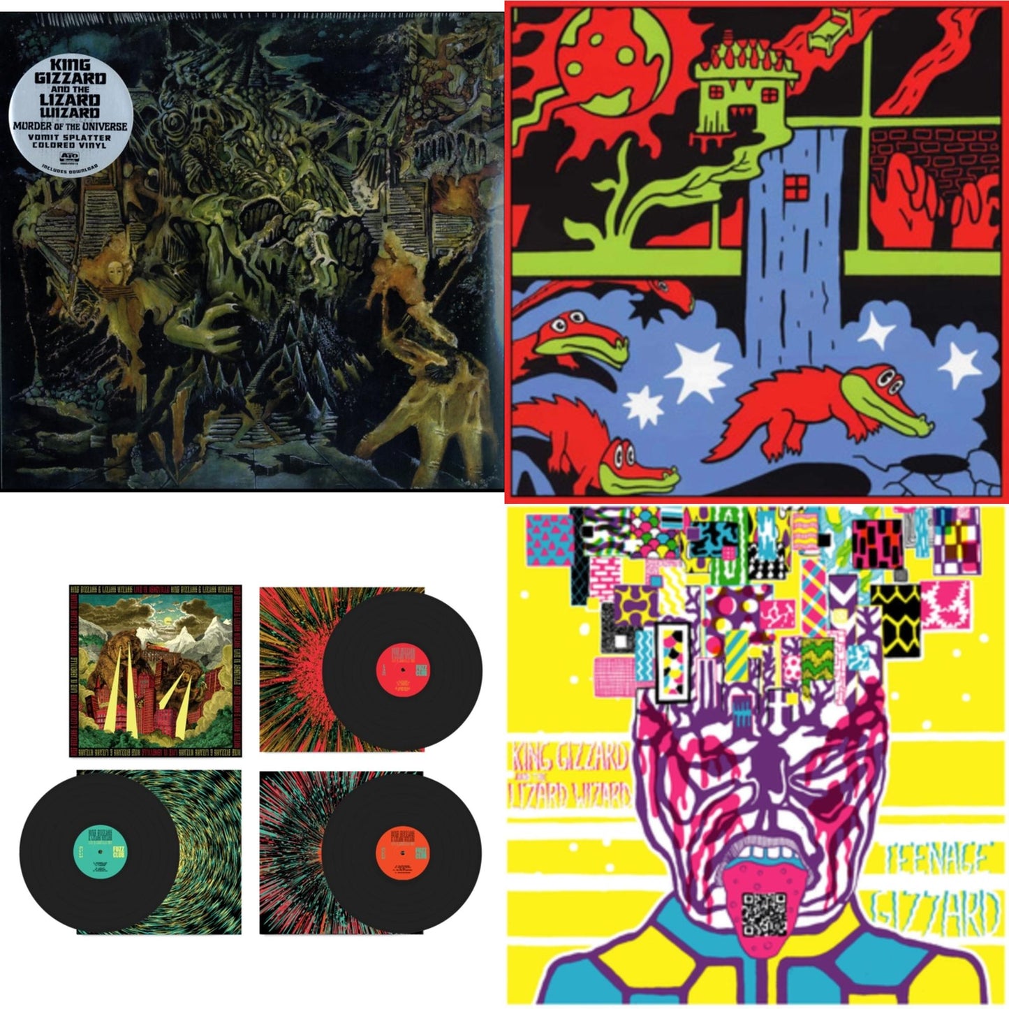 King Gizzard & The Lizard Wizard - Live In Paris '19 (Fuzz Club Official Bootleg) & Live In Adelaide '19 (Fuzz Club Official Bootleg) & Teenage Gizzard (Fuzz Club Official Bootleg) (Deluxe Edition) & Murder Of The Universe (Transparent Green