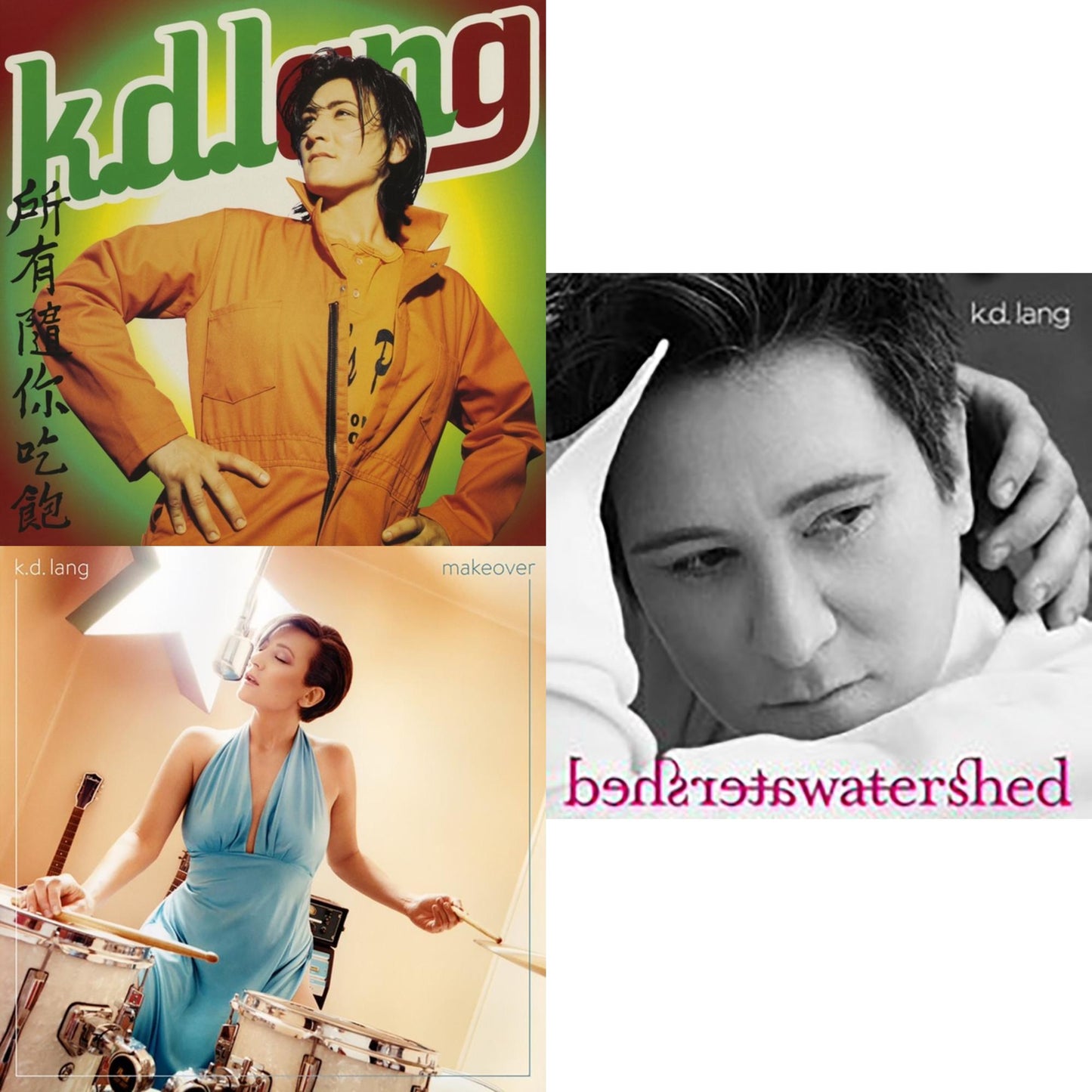 K.D. Lang - Makeover (Transparent Turquoise LP Vinyl) & Watershed & All You Can Eat