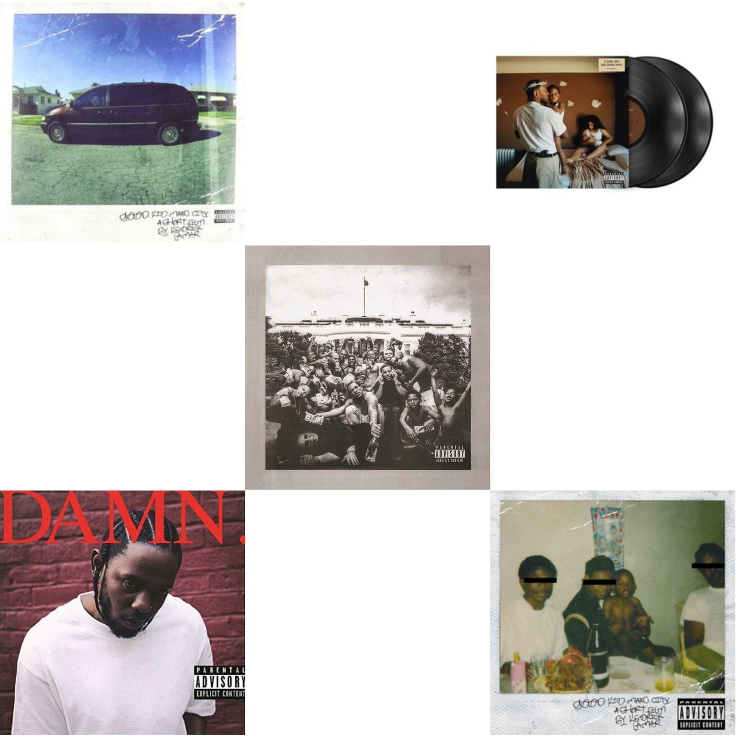 Kendrick Lamar - Good Kid, M.A.A.D City & Damn. (X) (2LP/180G) & To Pimp A Butterfly & Mr. Morale & The Big Steppers (180G/2LP) & Good Kid, M.A.A.D City (X) (10Th Anniversary Edition/2LP)