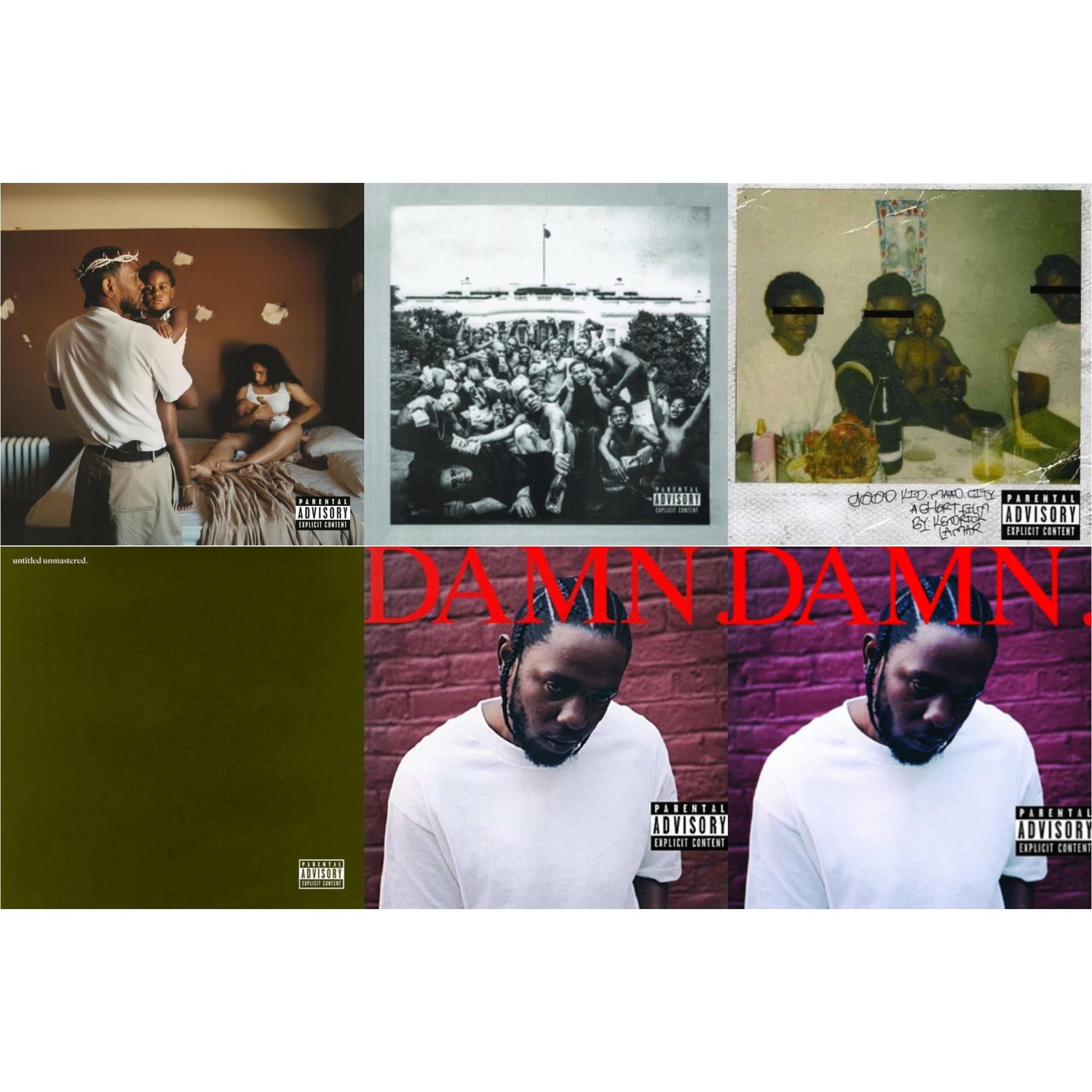 Kendrick Lamar - Mr. Morale & The Big Steppers (X) & To Pimp A Butterfly & Good Kid, M.A.A.D City (Remixes) & Untitled Unmastered (X) & Damn. & Damn. (Collectors Edition) - CD Bundle