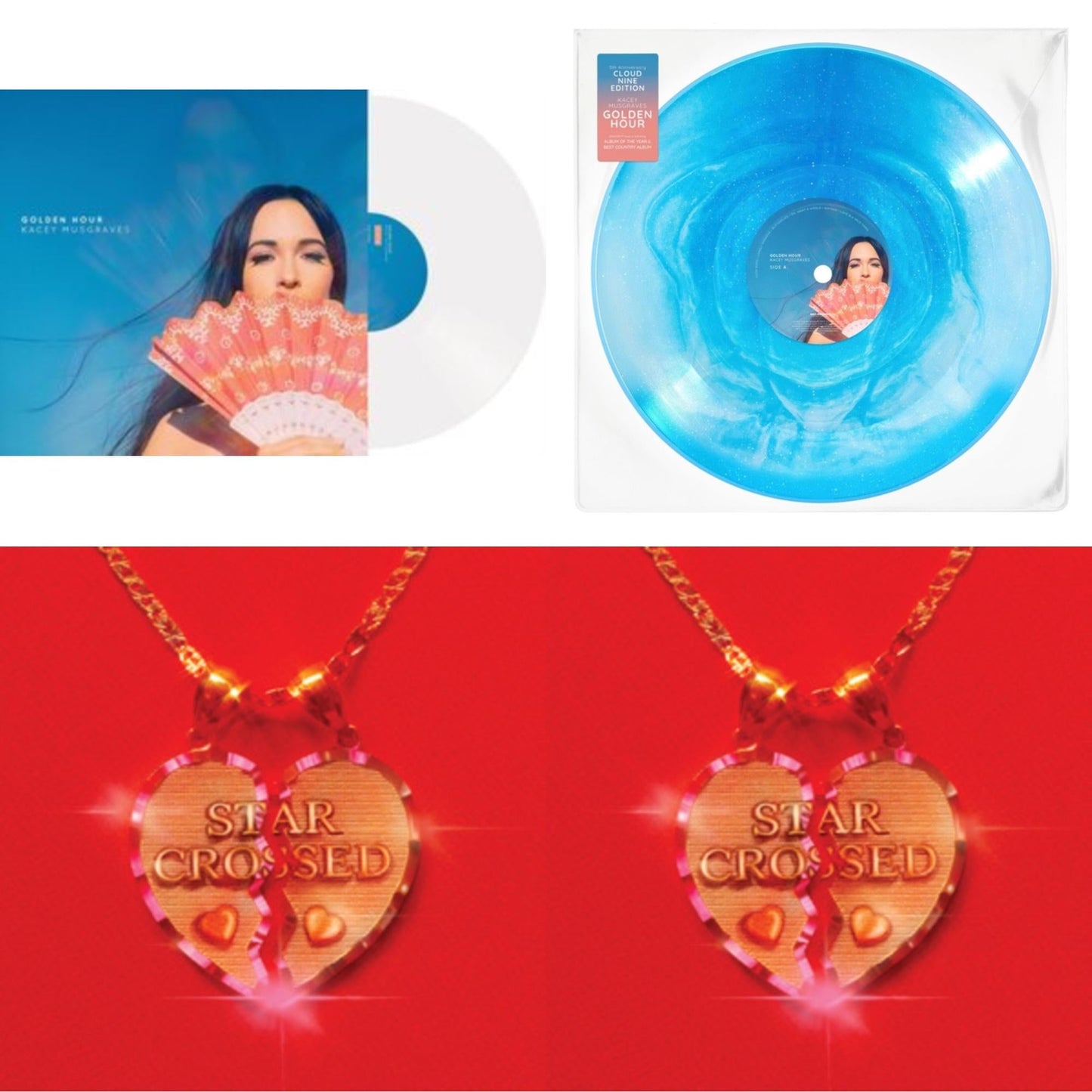 Kacey Musgraves - Golden Hour (LP) & Golden Hour (Cloud Nine Edition LP Vinyl) & Star-Crossed (Neon Yellow LP Vinyl) & Star-Crossed (Sea Foam LP Vinyl)