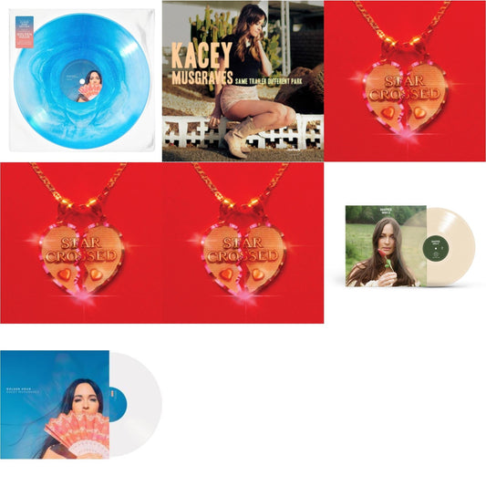 Kacey Musgraves - Golden Hour (Cloud Nine Edition LP Vinyl) & Same Trailer Different Park & Star-Crossed (Neon Yellow LP Vinyl) & Star-Crossed (Sea Foam LP Vinyl) & Star-Crossed (Ruby Red LP Vinyl) & Deeper Well (Transparent Cream LP Vinyl) & Golden