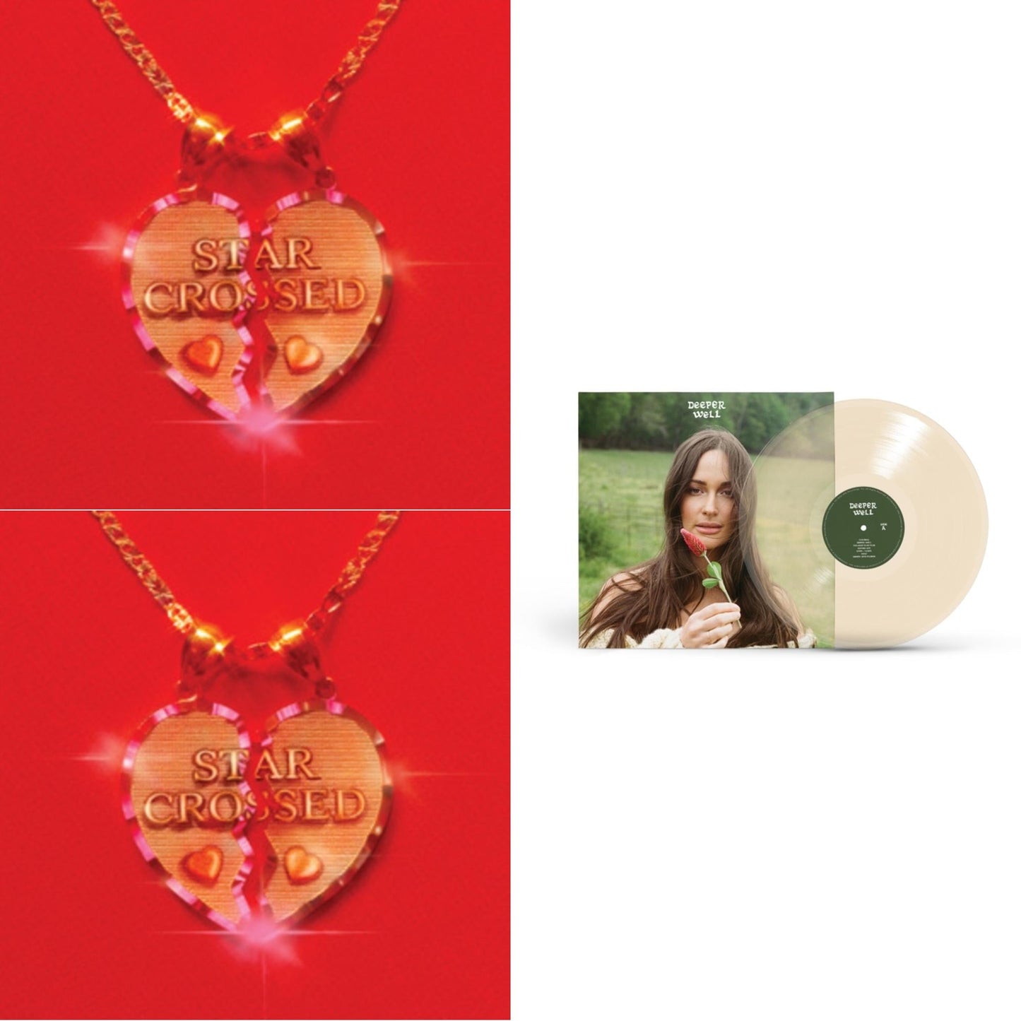 Kacey Musgraves - Star-Crossed (Ruby Red LP Vinyl) & Star-Crossed (Neon Yellow LP Vinyl) & Deeper Well (Transparent Cream LP Vinyl)