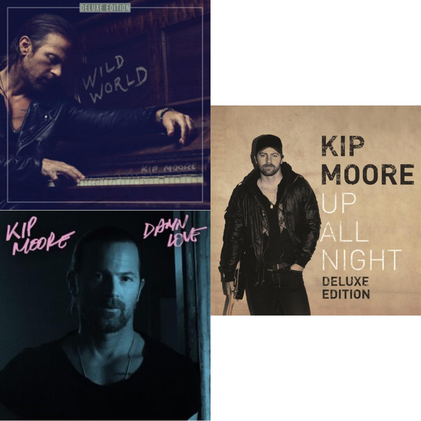 Kip Moore - Wild World (Deluxe/2LP) & Damn Love (2LP) & Up All Night (Black/Gold Swirl LP Vinyl) (Deluxe Edition)
