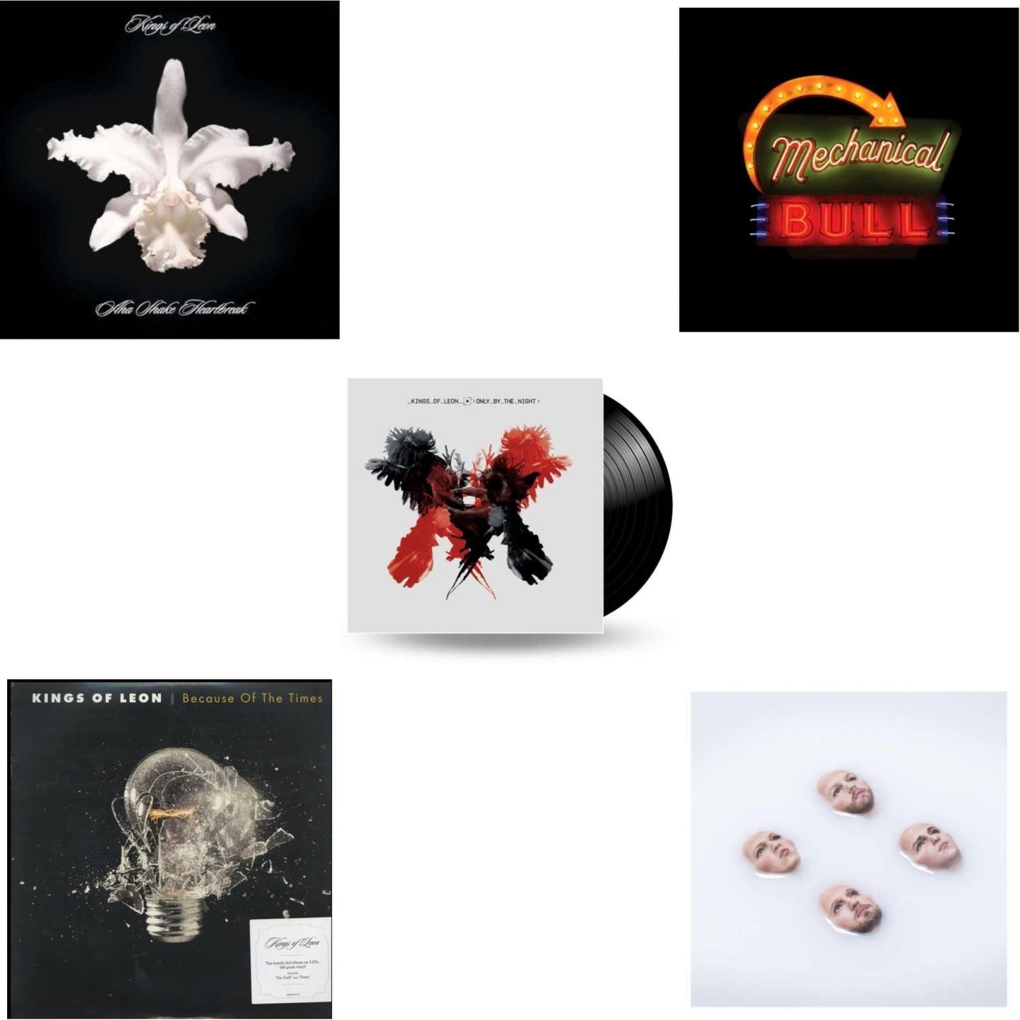 Kings Of Leon - Aha Shake Heartbreak (2LP/180G/Gatefold) & Because Of The Times (2LP/180G/Gatefold) & Only By The Night & Mechanical Bull (2LP/180G/Dl Card/Gatefold) & Walls (180G/Gatefold/Dl Card)