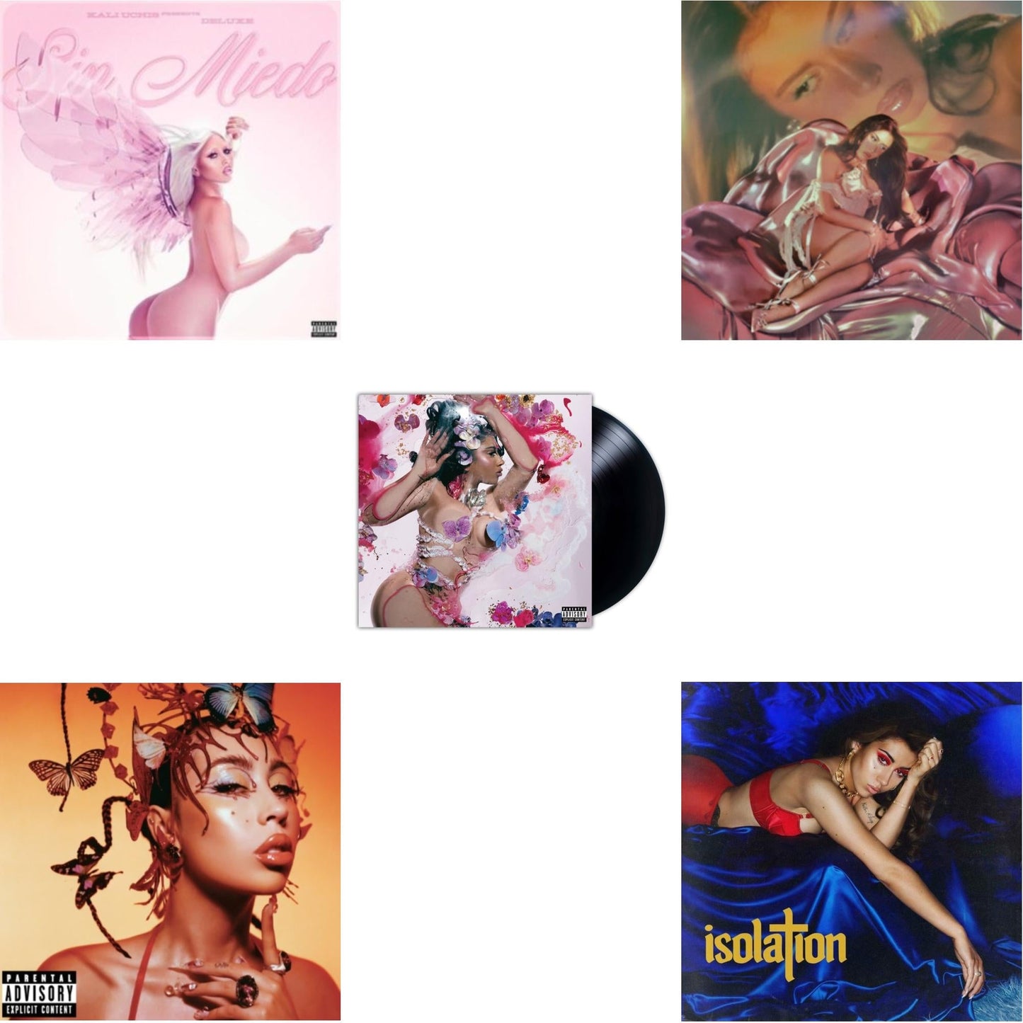 Kali Uchis - Sin Miedo (Del Amor Y Otros Demonios) Ꝏ (X) & Red Moon In Venus & Orquideas (X) & Sincerely (X) (Pink LP Vinyl) & Isolation
