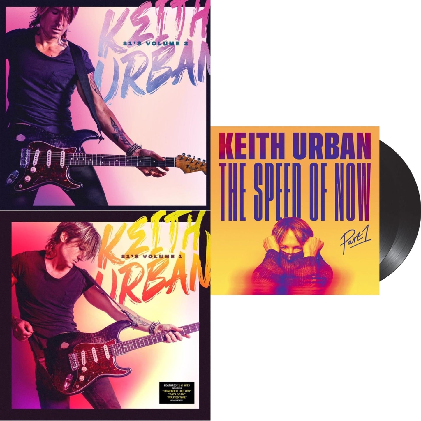 Keith Urban - Speed Of Now Part 1 (2LP) & #1'S - Volume 1 (Coke Bottle Clear LP Vinyl) & #1'S - Volume 2 (Grape LP Vinyl)