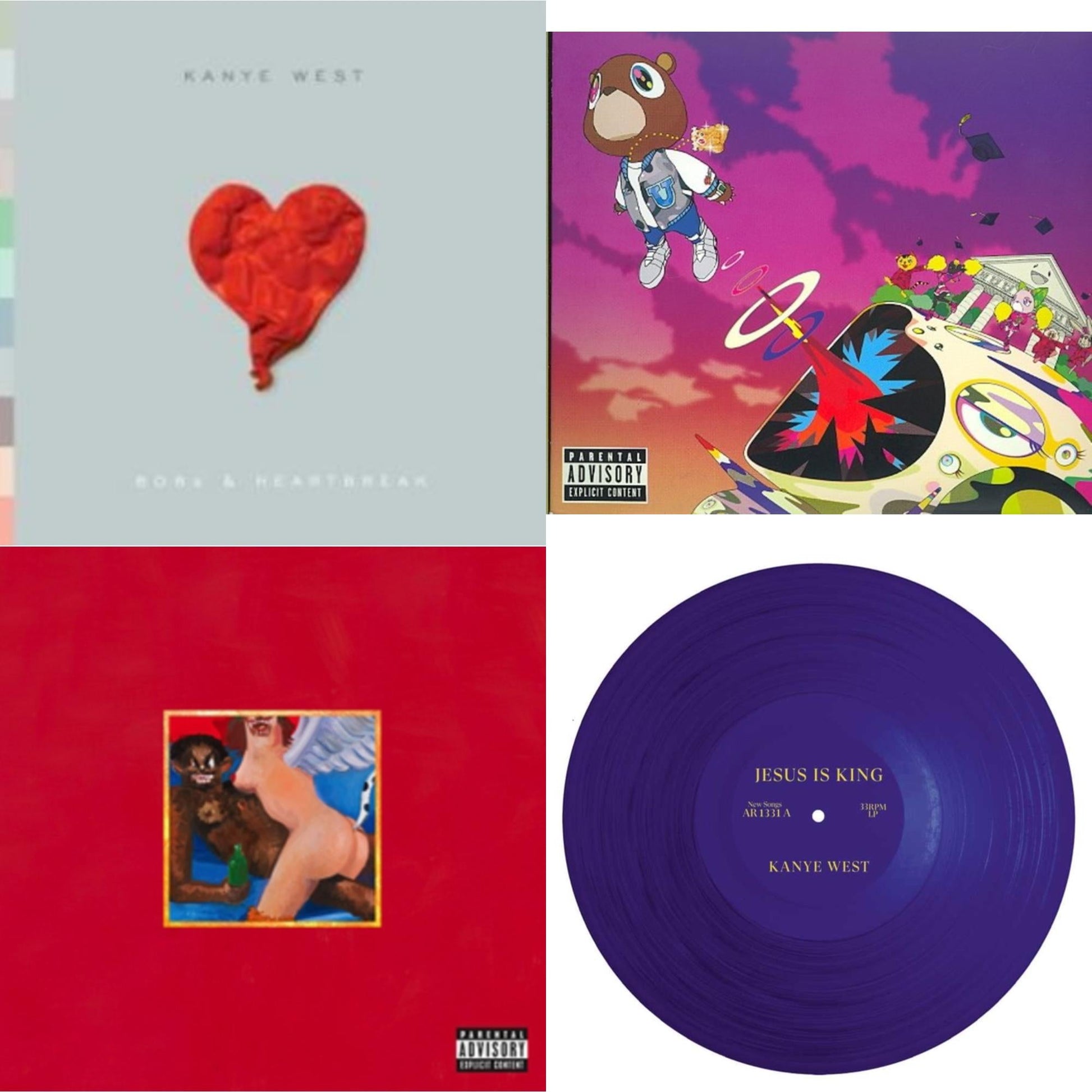 Kanye West - 808S & Heartbreak & Graduation & My Beautiful Dark Twisted Fantasy & Jesus Is King - CD Bundle