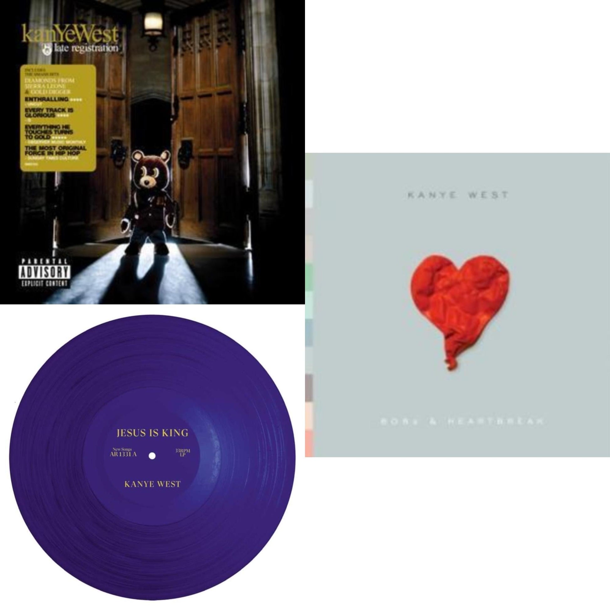 Kanye West - Late Registration & Jesus Is King & 808S & Heartbreak - CD Bundle