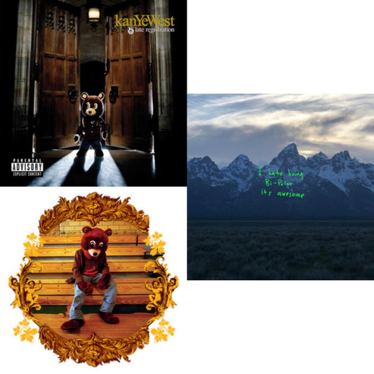 Kanye West - College Dropout & Late Registration & Ye - LP Vinyl Record Bundle