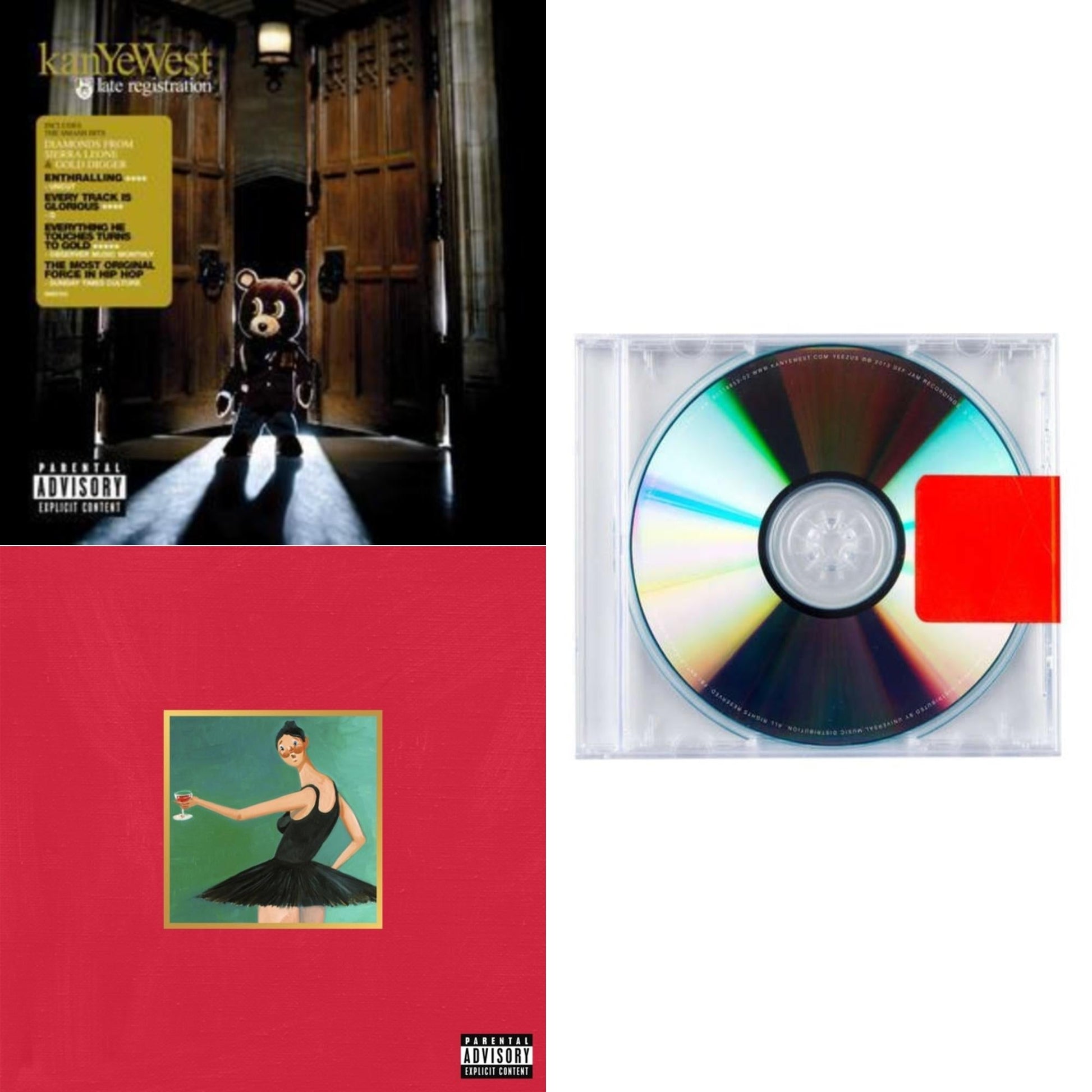Kanye West - Late Registration & My Beautiful Dark Twisted Fantasy & Yeezus - CD Bundle