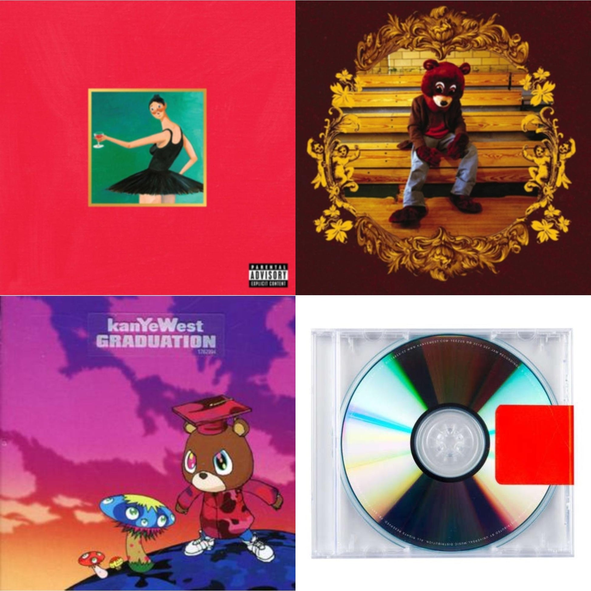 Kanye West - My Beautiful Dark Twisted Fantasy & College Dropout & Graduation & Yeezus - CD Bundle